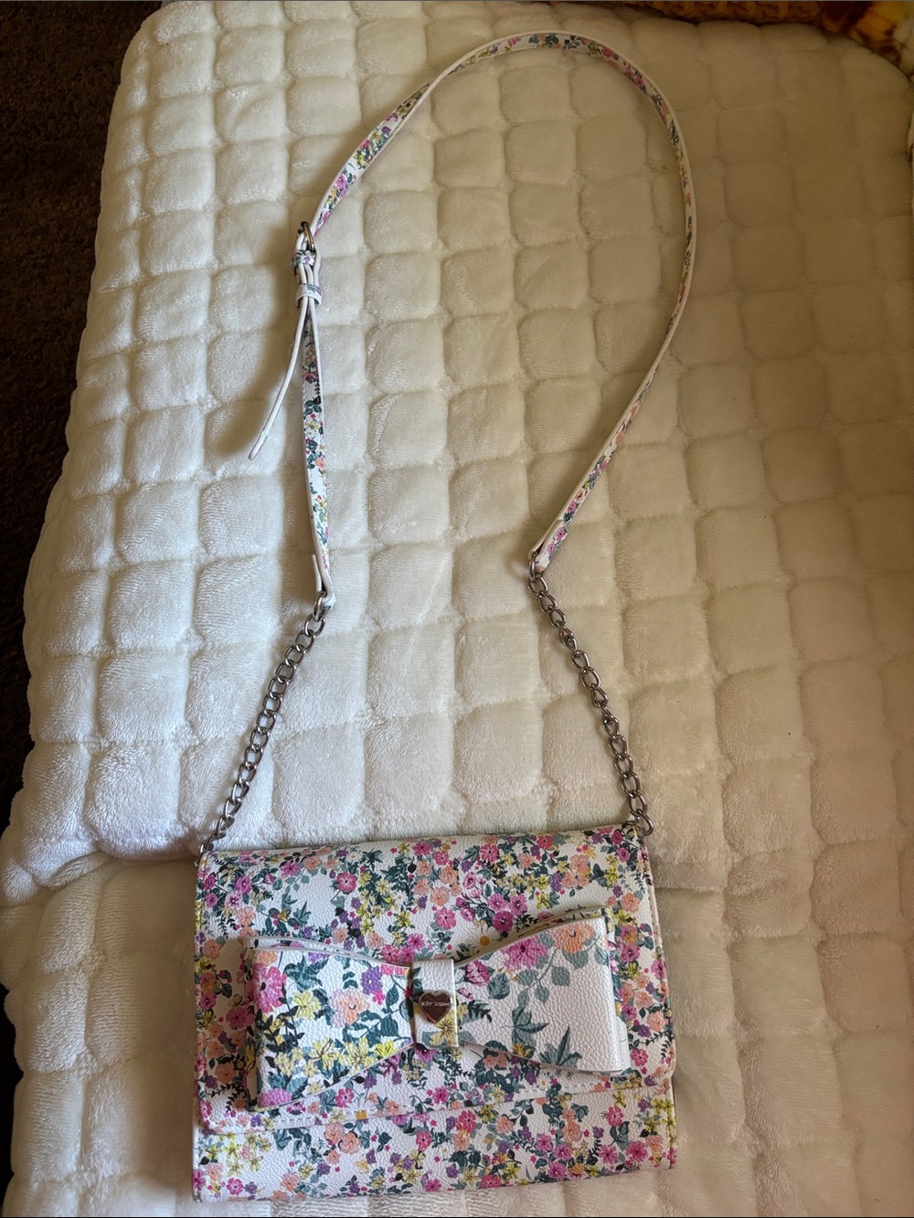 Betsey Johnson Floral Crossbody Bag.